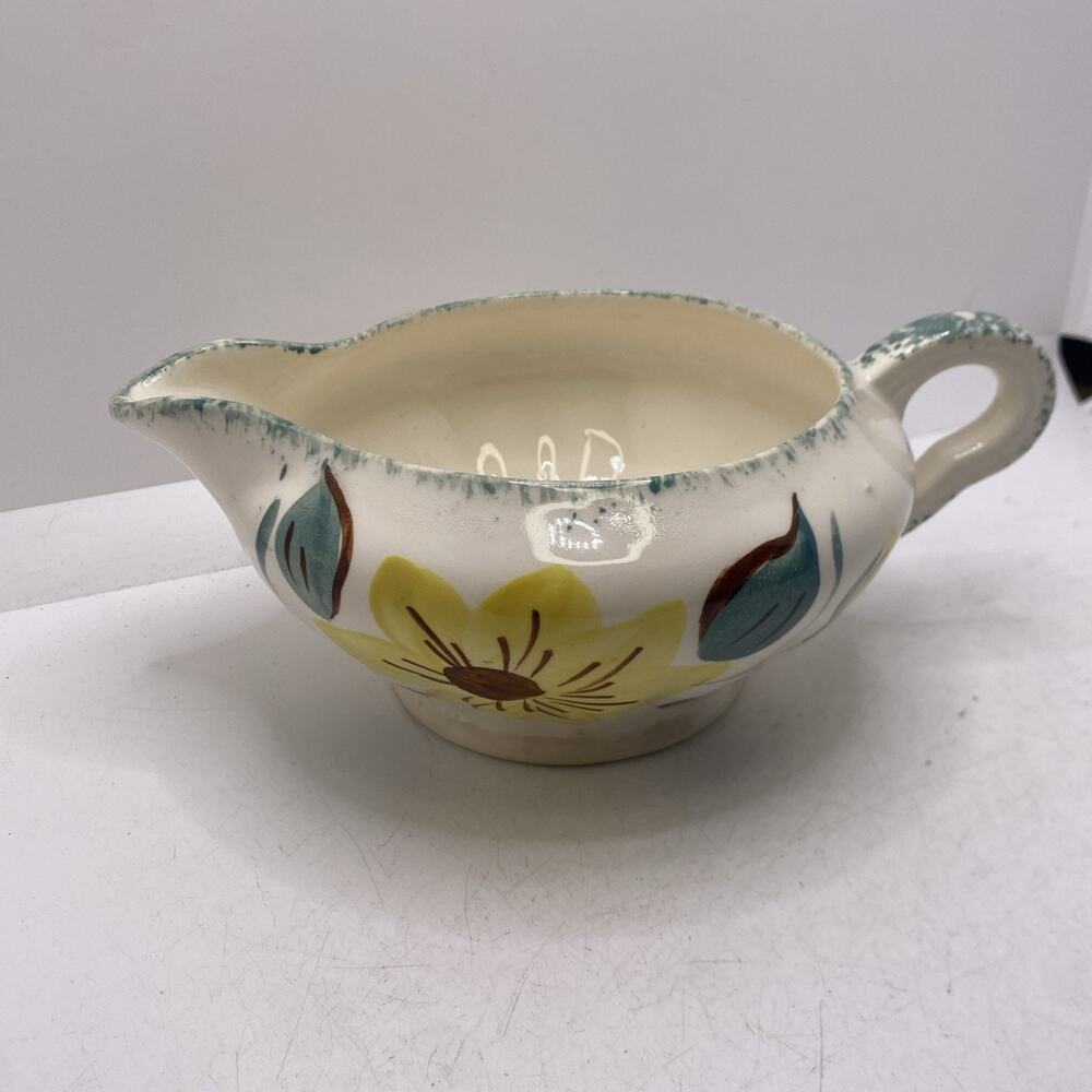 Blue Ridge Pottery Gravy Boat Floral Antique